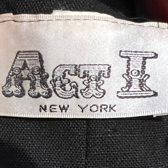 Vintage 90s ACT I Black Linen Dress Rainbow Strappy Back Size S M - Picture 7 of 10